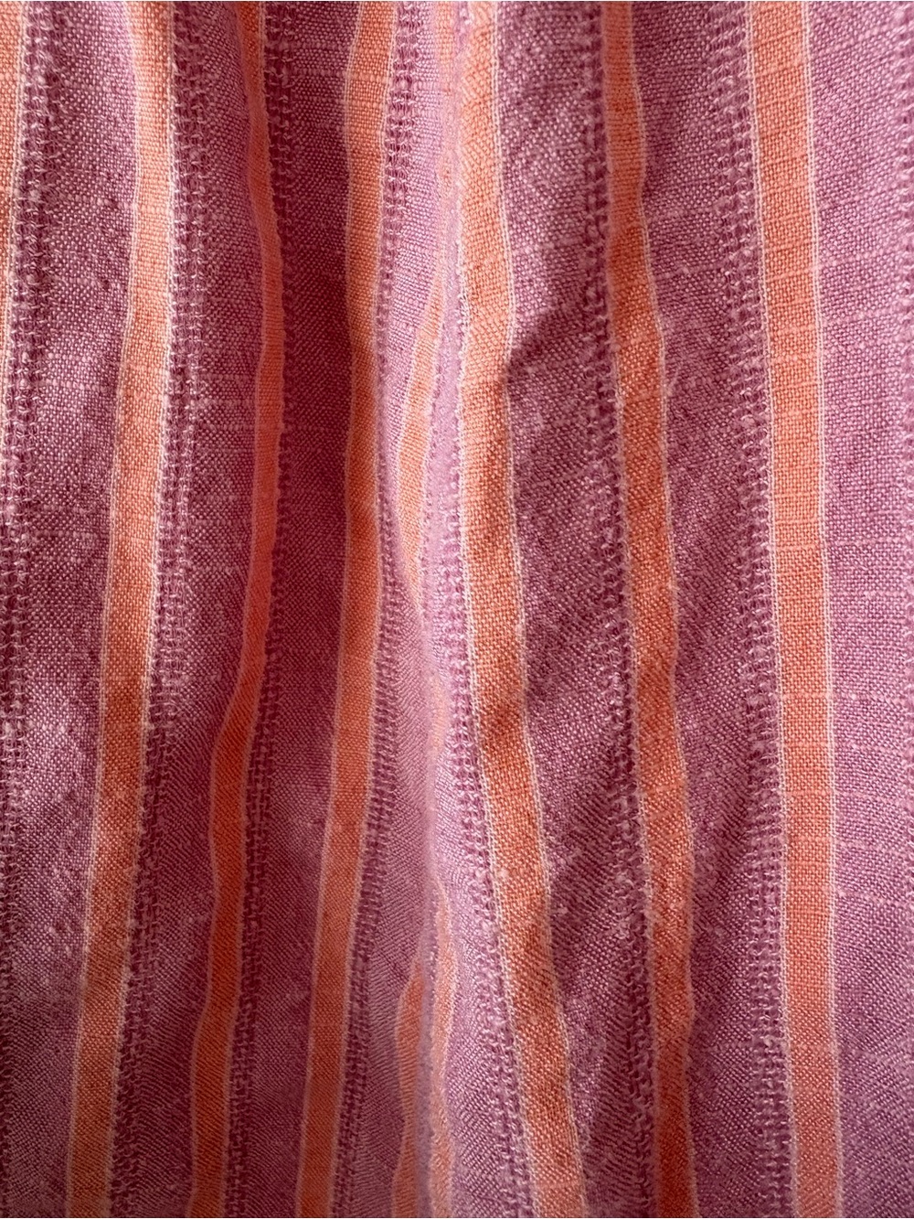 American Eagle Pink and Peach Striped Smocked Bodice Midi Dress - Picture 7 of 8